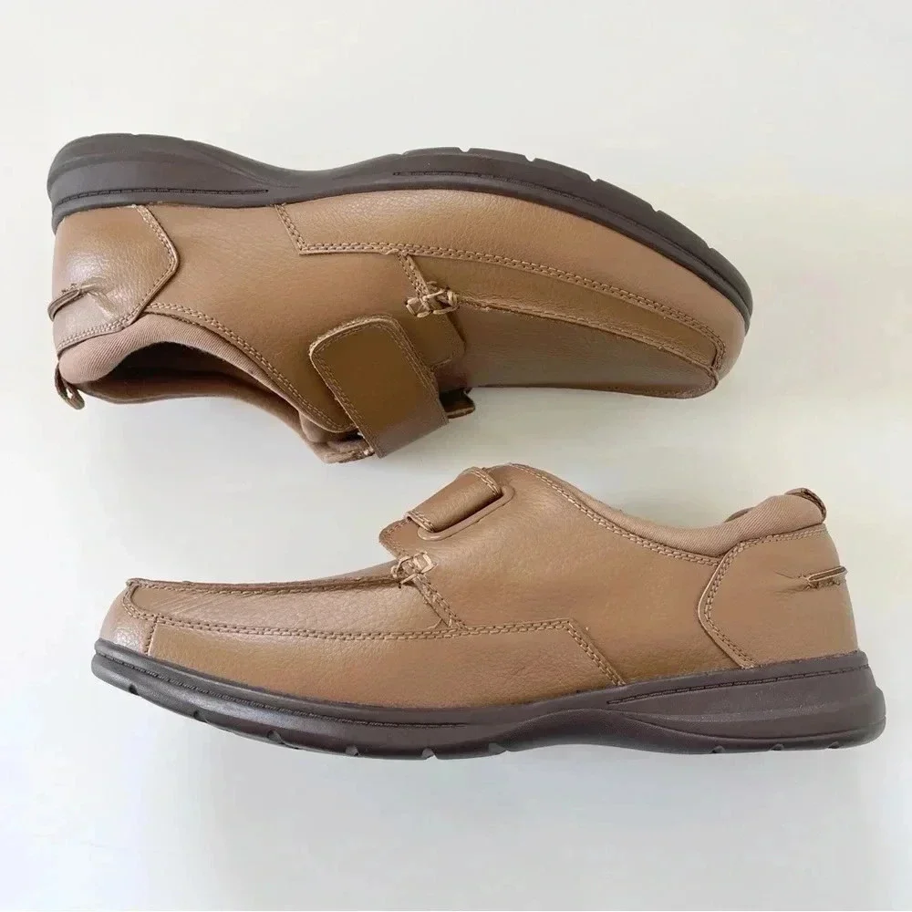 Dr Scholl's Comfort Walking Shoe EZ Strap Double Air-Pillo Insole Tan Mens 10.5D